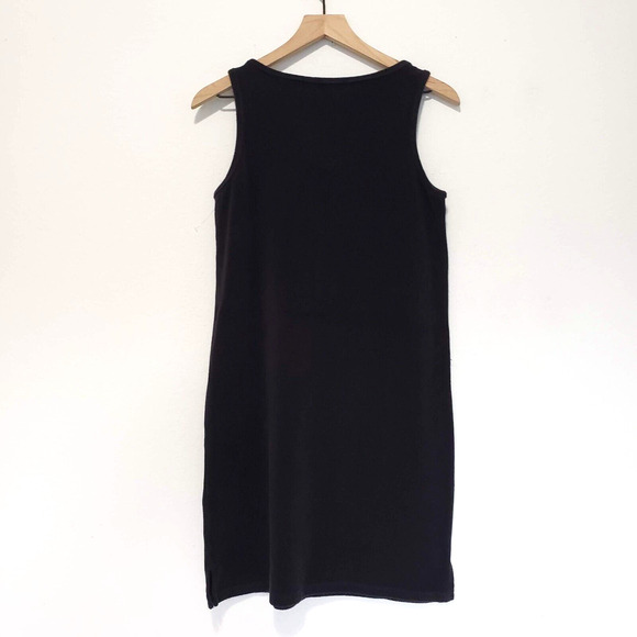 Vtg Juicy Couture SIZE S Black Stretch Knit Terry Cloth Shift Dress Sleeveless - Picture 8 of 13